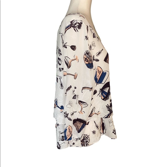 Anthropologie Maeve Silk On the Town Tiered Ruffle Top - 8 - Picture 5 of 12